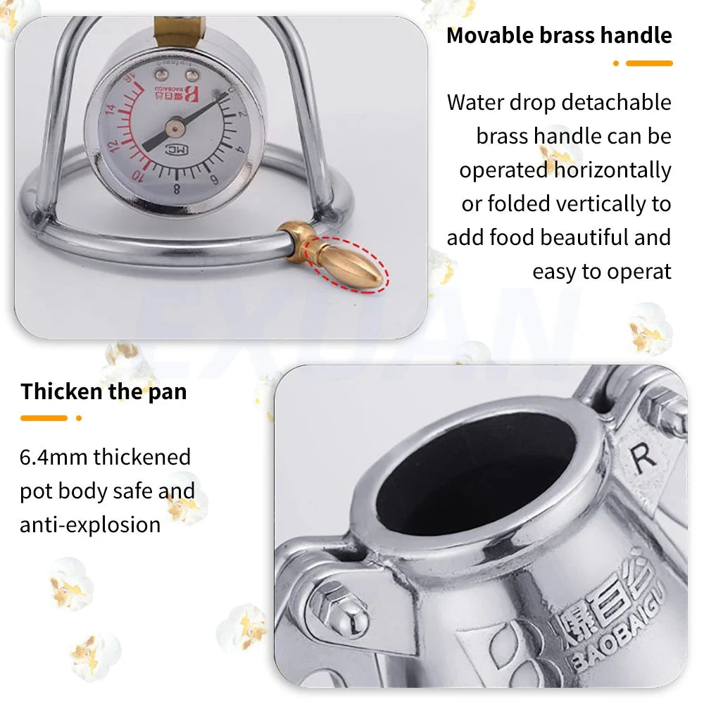 100ml/260ml/360ml Small Cooker Popcorn Machine Puffing Machine Corn Fry Machine Stainless Steel Grain Amplifier Popcorn Heater