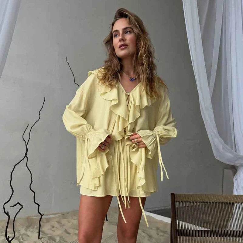 Tornova Ruffled Lace Up Shorts - P12 Hub Europe