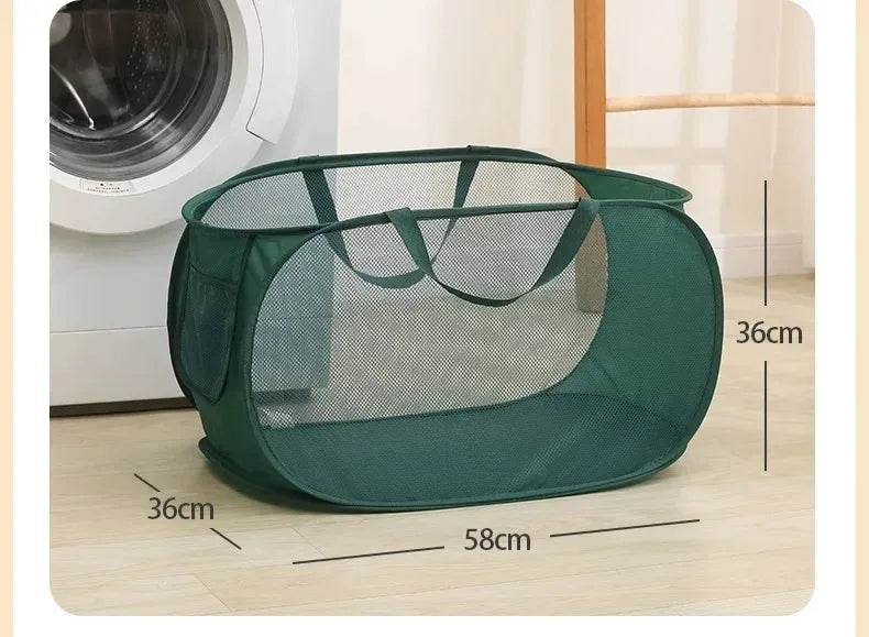 Durable Collapsible Mesh Laundry Hamper - P12 Hub Europe