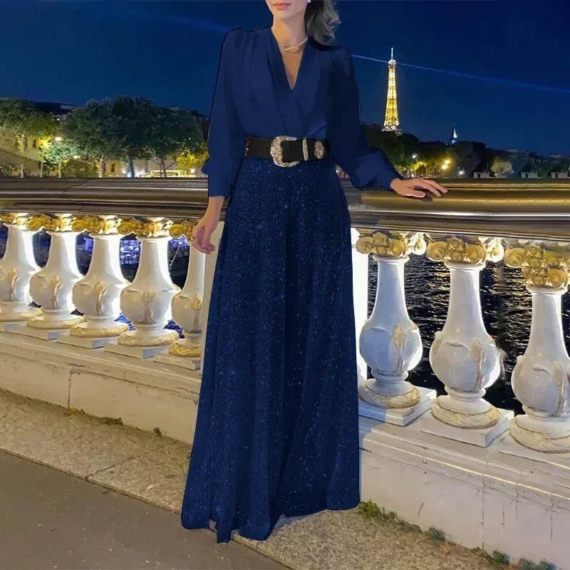 Sequin Splice Maxi Dress - P12 Hub Europe