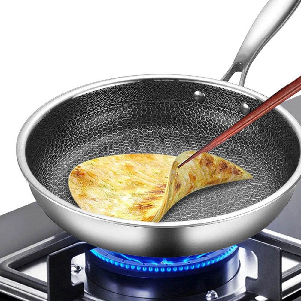 Stainless Steel Wok Griddle No-stick Pan for Stoves Frying Restaurant Cookware Accessories Kitchen - P12 Hub Europe