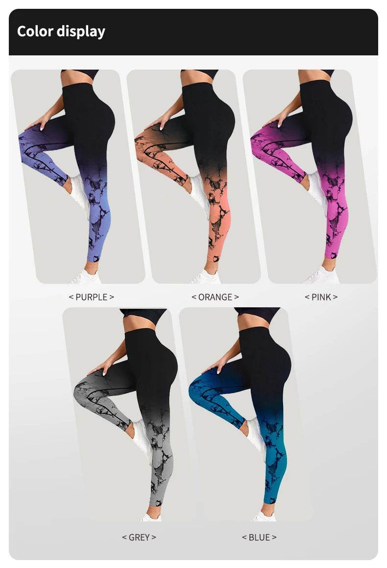 Women's Tie-Dye Seamless Push-Up Leggings - P12 Hub Europe