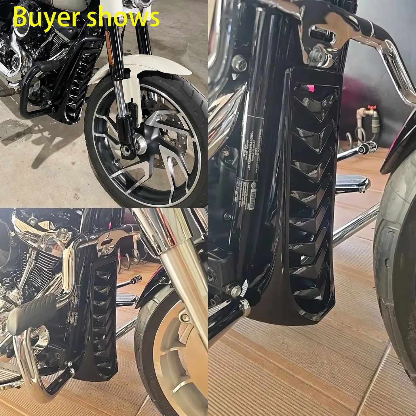 Motorcycle Black Front Lower Radiator Chin Fairing Spoiler Frame Cover For Harley Softail Street Fat Bob Breakout FXBR 2018-2023