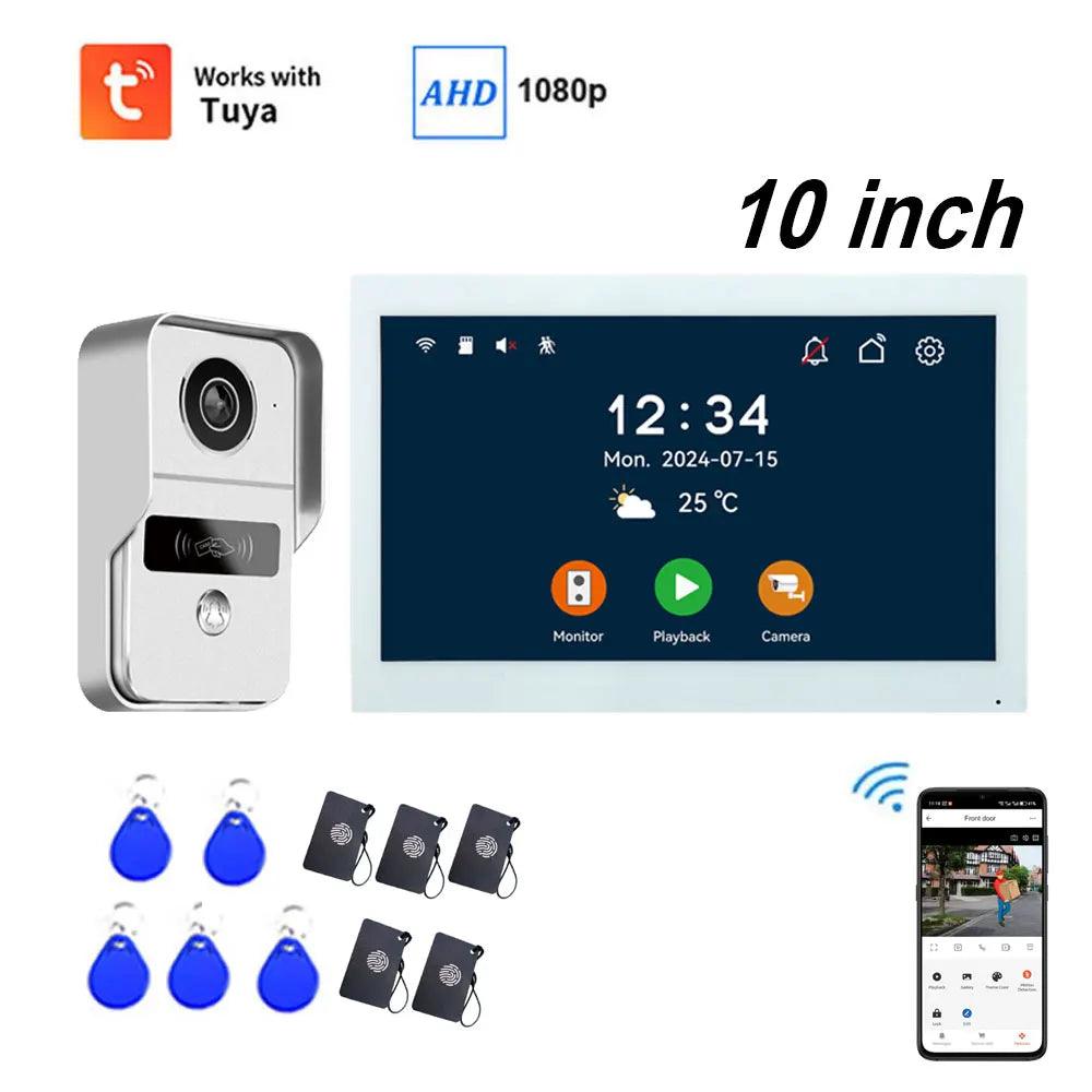 Intercom 2-Wire WiFi 1080P, 7/10" Touch, RFID, Motion, Night Vision - P12 Hub Europe