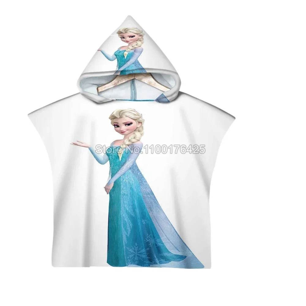 Cute Frozen Elsa Anna Baby Hooded Beach Bath Towel Princess Beach Pool Swimming Shower Absortbent Poncho Towel Bathrobe - P12 Hub Europe