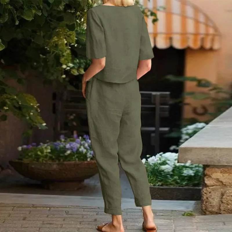 Women's Retro Cotton Linen Suit - P12 Hub Europe