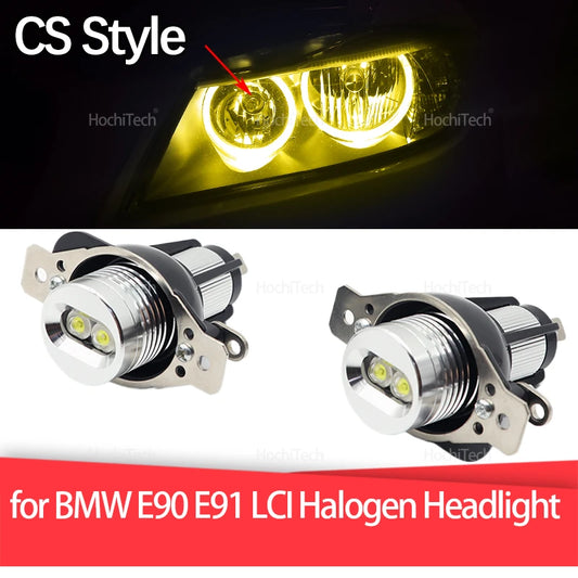 20W/pair High Power Angel Eyes Bulbs for BMW E90 E91 LCI Halogen Headlight 2009-2011 CSL CS Style Lemon Yellow LED Marker Light