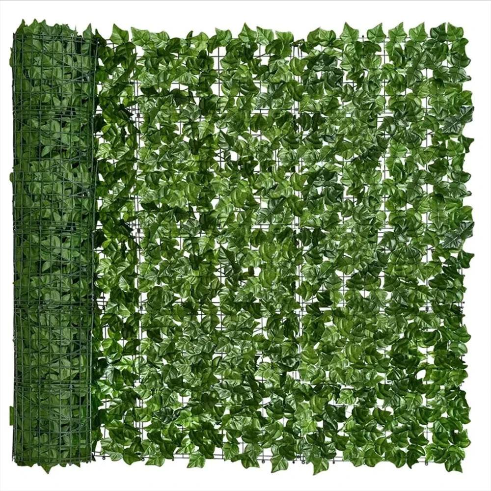 50X200cm Artificial Ivy Hedge Green Leaf Fence Panels Faux Privacy Fence Screen for Home Outdoor Garden Balcony Decoration 1X3m - P12 Hub Europe