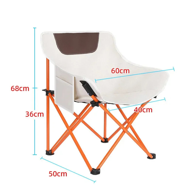 Camping Folding Moon Chair Portable Chair Lightweight Camping Chair Picnic Fishing Small Horse Stool Student Sketching Outdoor