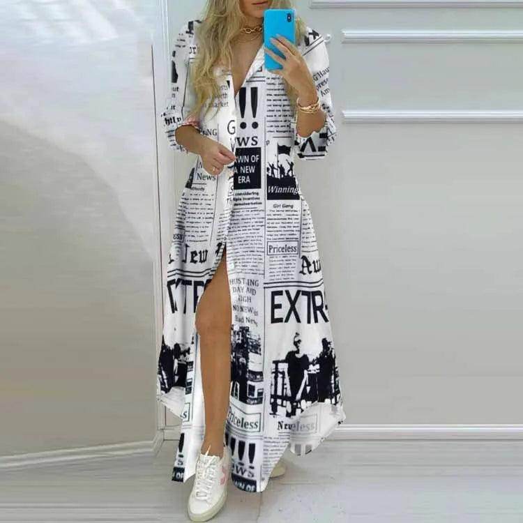 Asymmetrical Shirt Dress Elegant Office - P12 Hub Europe