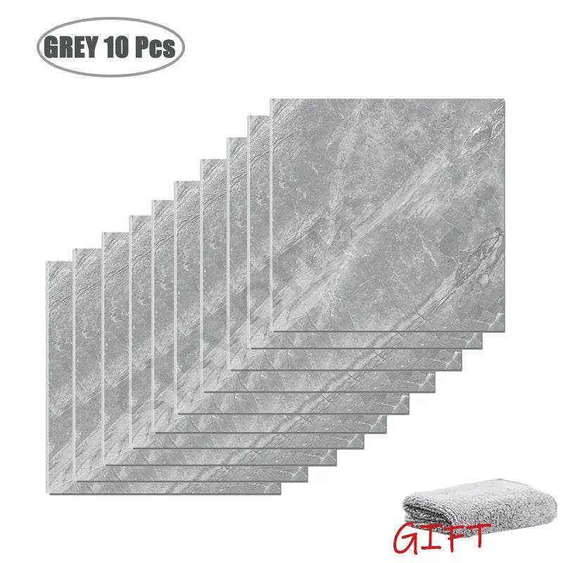 10-50Pcs PVC Marble Wall Stickers Self-Adhesive Thickened Tile Sticker Bathroom Waterproof Floor Sticker Kitchen Home Decoration - P12 Hub Europe