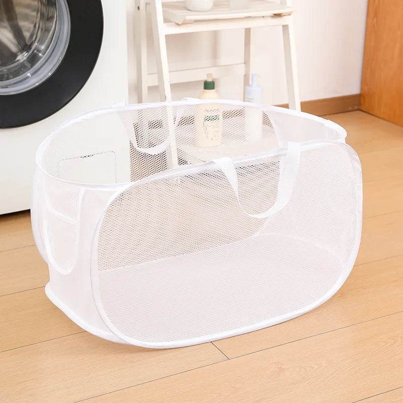 Durable Collapsible Mesh Laundry Hamper - P12 Hub Europe