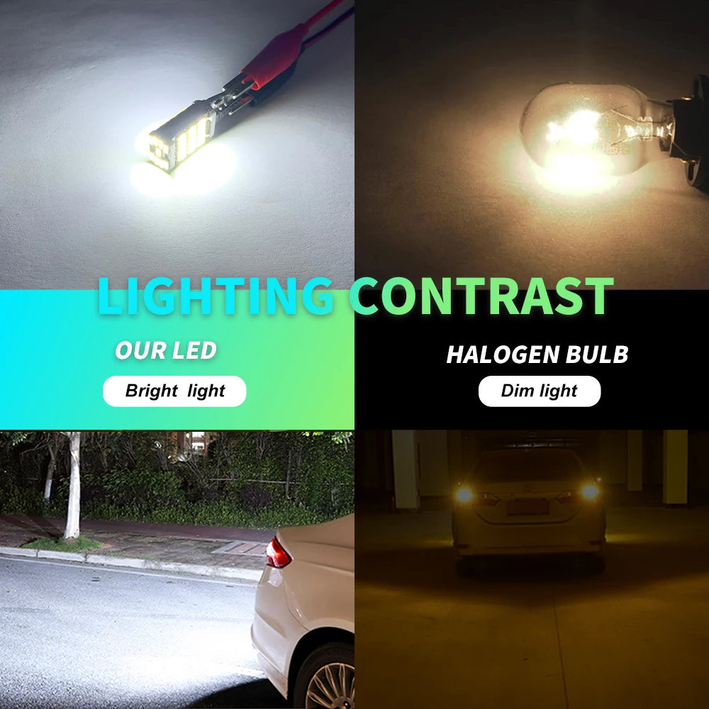 2pcs T15 4014 45chips W16W LED Backup Light Reserve Lamp Canbus Bulbs NO Error High Power LED Canbus W16W red amber Yellow