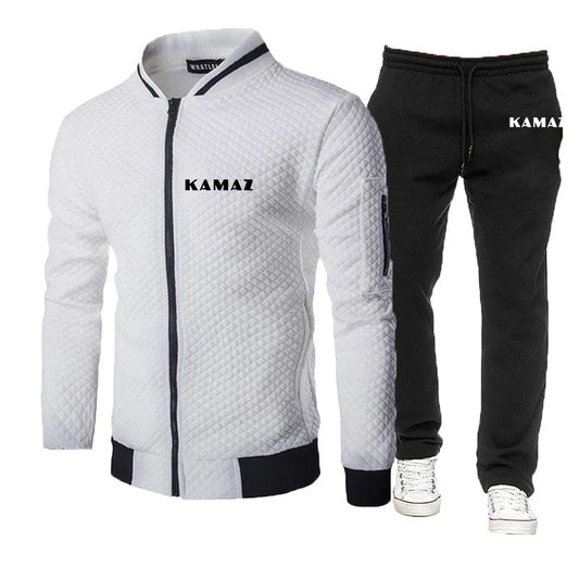 2025 Spring And Autumn Man's KAMAZ TRUCK Logo Print High Quality Fashion Brand Custom Cotton Versatile Hoodies+Long Pants Suits