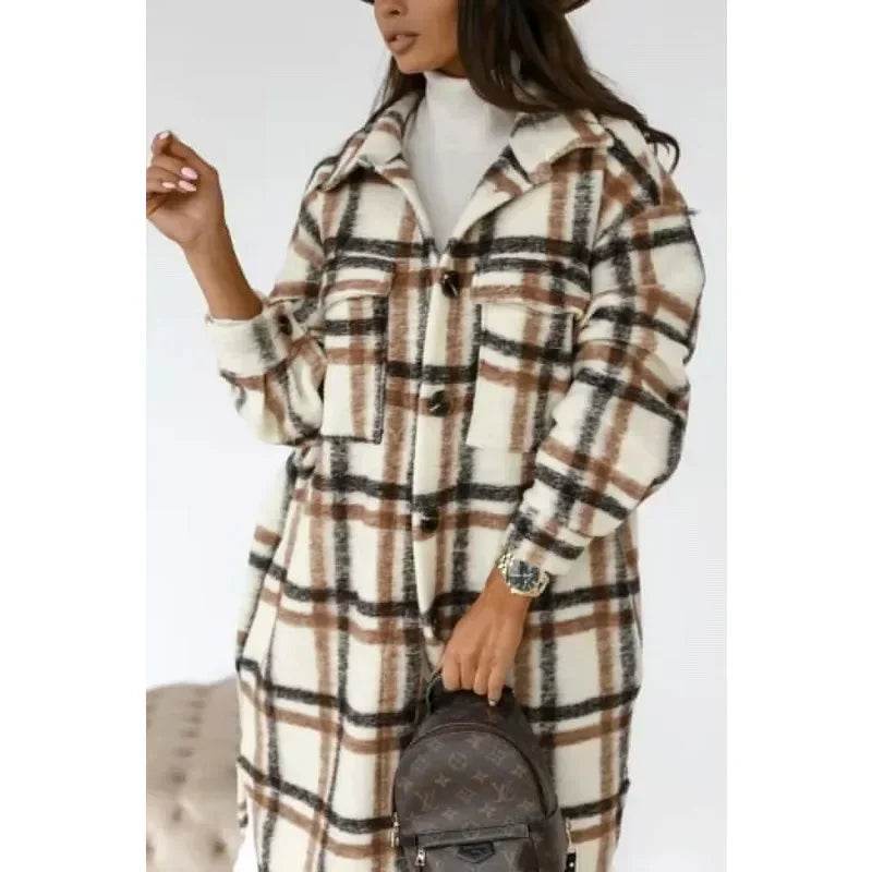 Plaid Wool Blend Shirt Coat - P12 Hub Europe