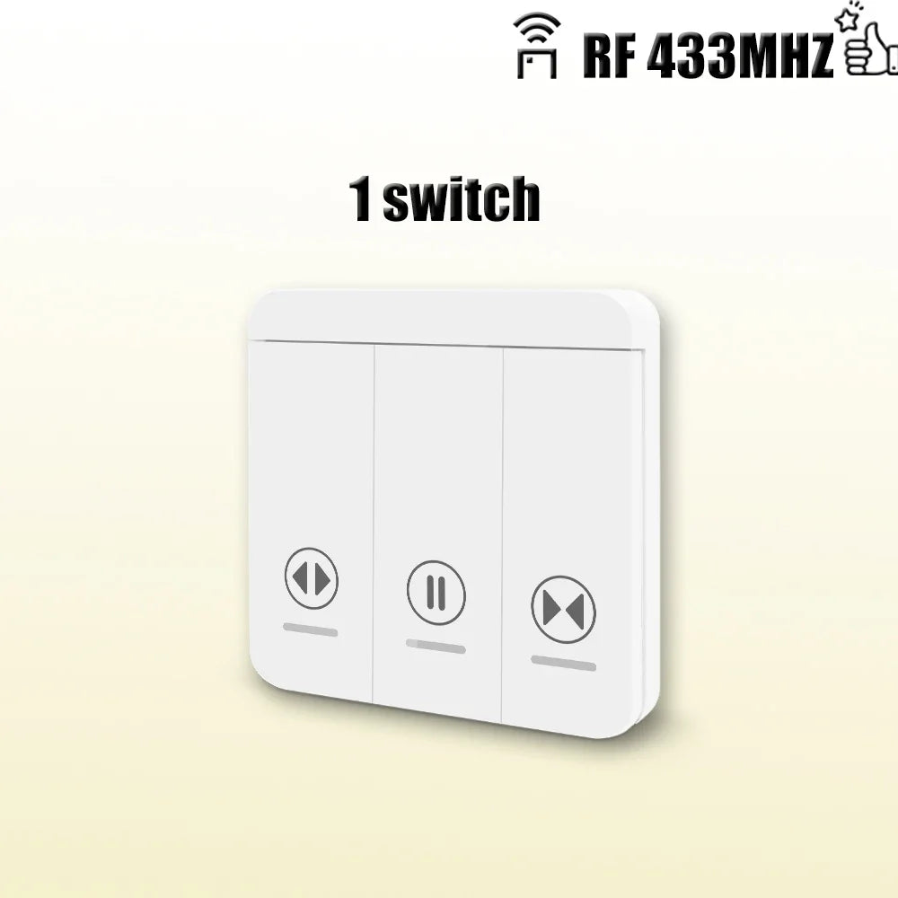 433 MHz RF Curtain Switch Module AC 220V 10A Shutter Controllers with Wireless Remote for Motorized Roller Shutter Blinds Motor