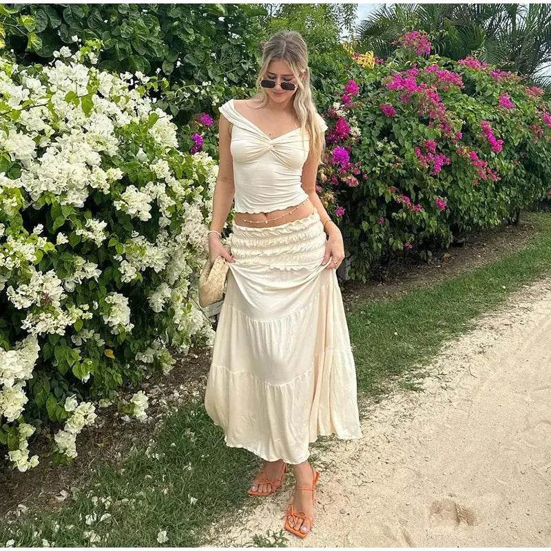 Sexy Pleated Lace-Up Skirt Set - P12 Hub Europe