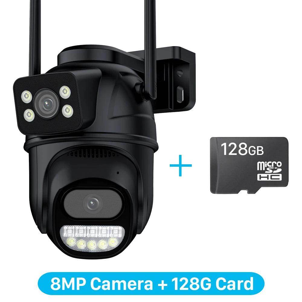Outdoor PTZ Camera 6K 12MP/8MP 8X Zoom, 3-Lens, AI Track - P12 Hub Europe