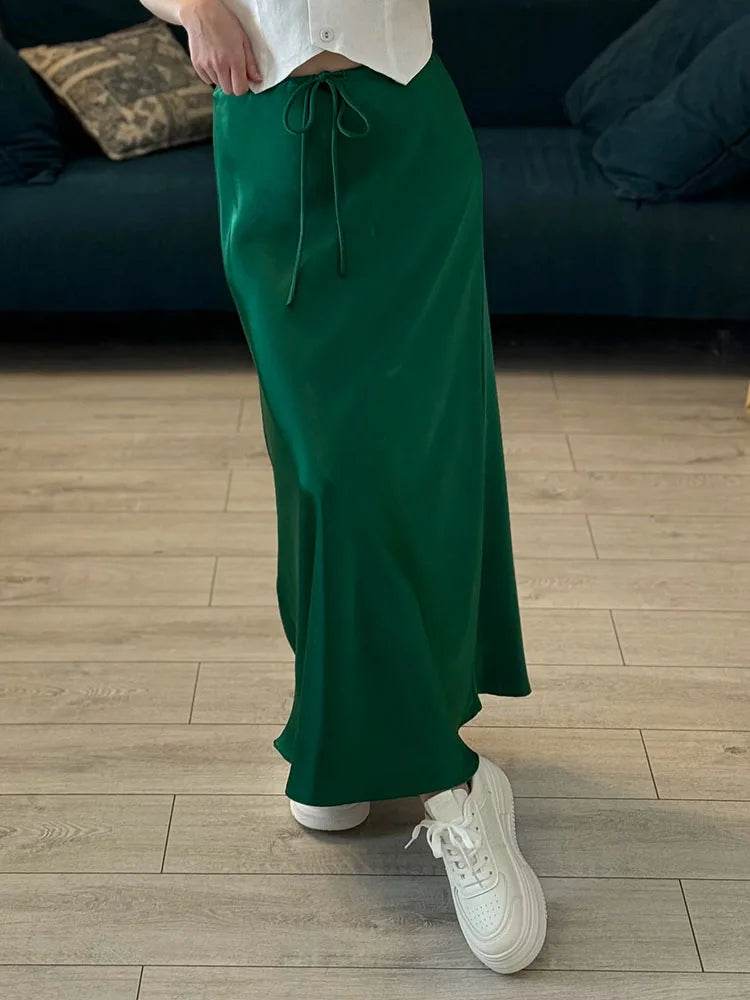 Women's Satin Maxi Skirt - P12 Hub Europe