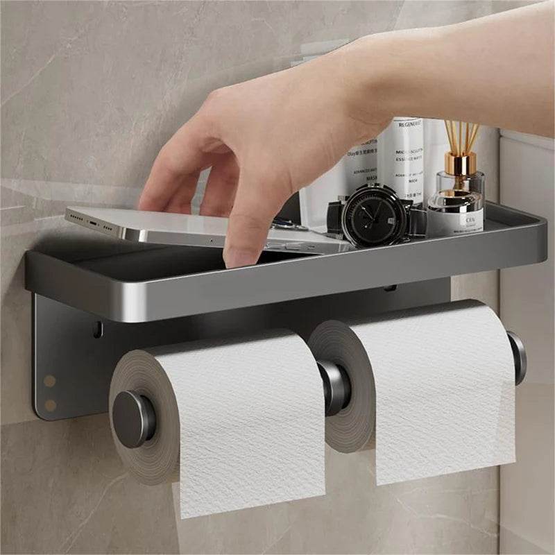 Toilet Paper Holder Wall-Mounted Aluminum Alloy Toilet Paper Holder Tissue Rack Bathroom Tissue Holder Bathroom Accessories - P12 Hub Europe