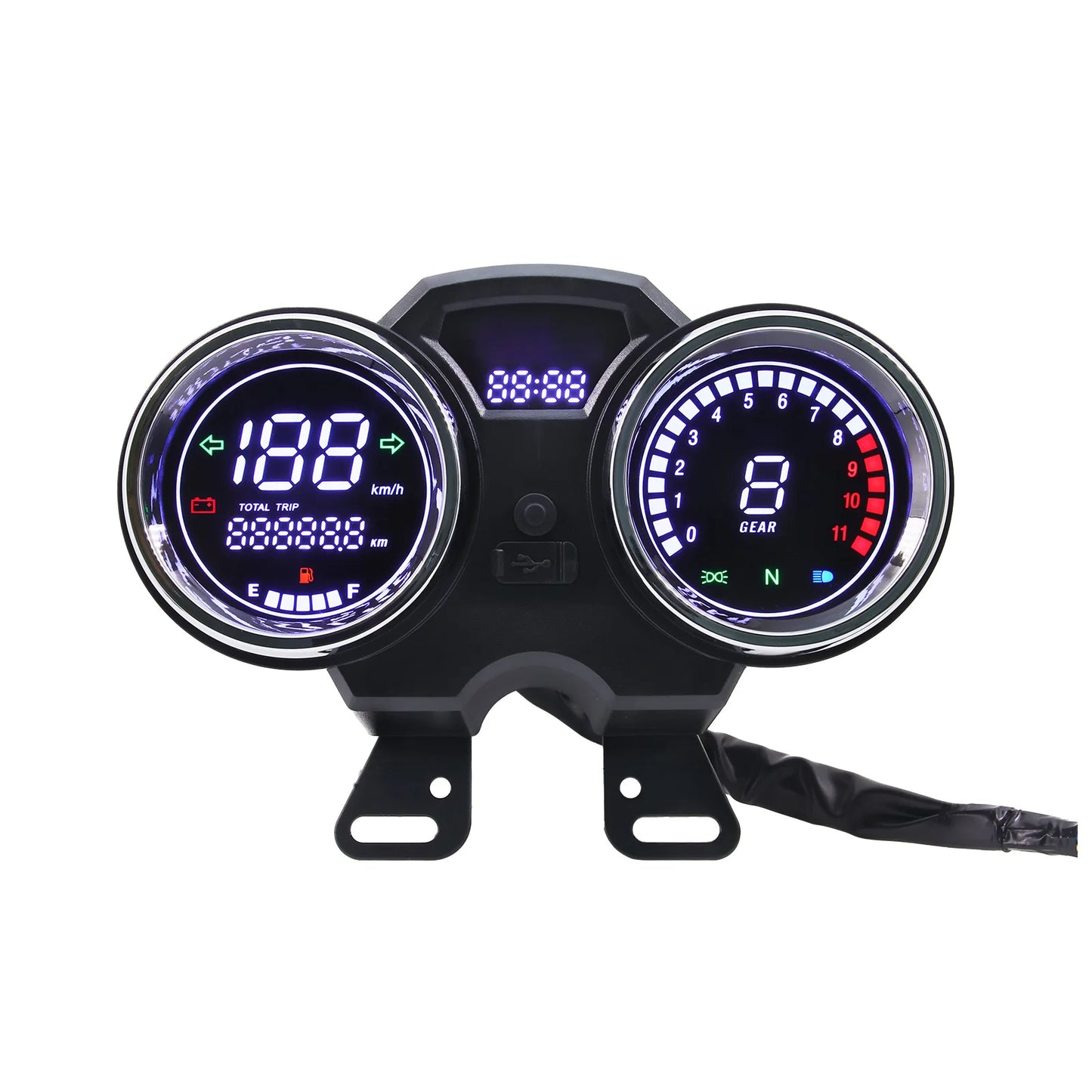 AD Motorcycle Digital Board Universal LCD Odometer Speedometer Meter Instrument Moto Dashboard Hour Counter Tachometer with Gear