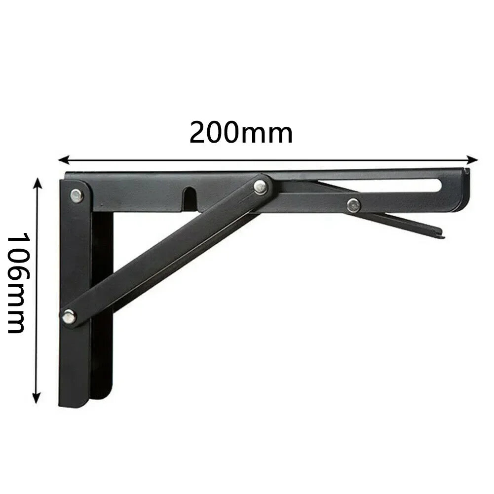 2pcs 200*106mm Black Finish Campervan Folding-Bracket Table Shelf Motorhome Caravan Camper Van Interior Accessories