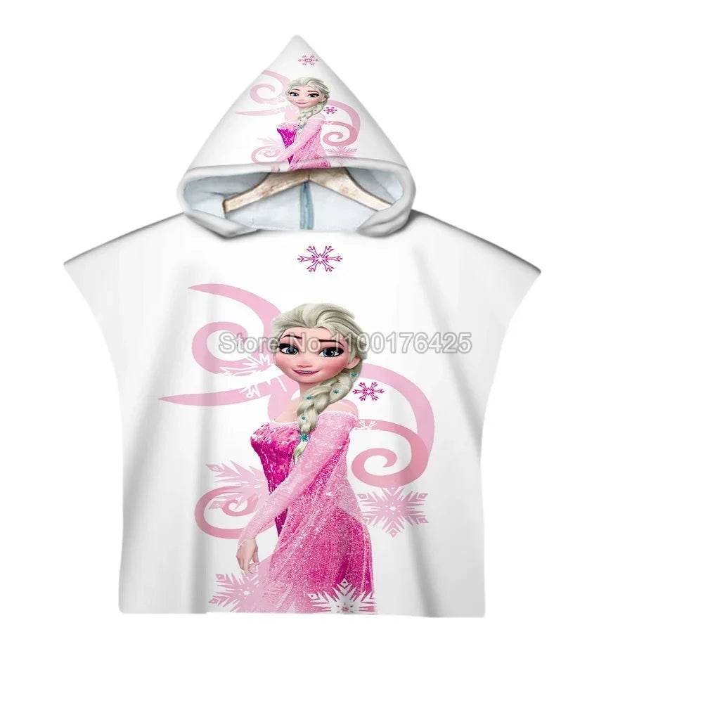 Cute Frozen Elsa Anna Baby Hooded Beach Bath Towel Princess Beach Pool Swimming Shower Absortbent Poncho Towel Bathrobe - P12 Hub Europe