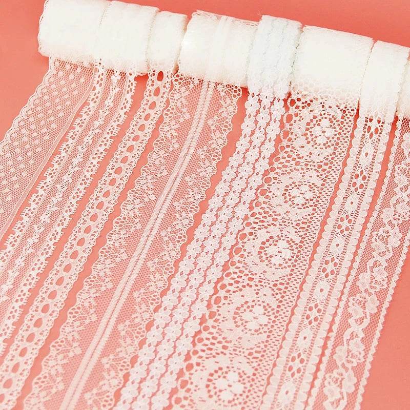 (5 yards/roll) white Lace ribbon fabric Webbing Decoration Lovely gift packing polyester Material - P12 Hub Europe