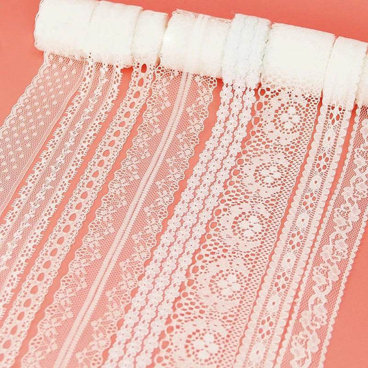 (5 yards/roll) white Lace ribbon fabric Webbing Decoration Lovely gift packing polyester Material - P12 Hub Europe