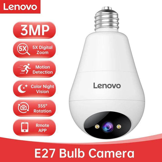 Indoor Bulb Camera Lenovo 3MP WiFi, Color Night, AI Track - P12 Hub Europe