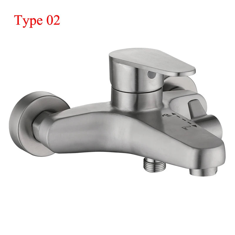 Bathroom Shower Faucet 304 Stainless Steel Mixer Tap Hot and Cold Bathroom Mixer Mixing Valve Bathtub Faucet Shower Faucets Set