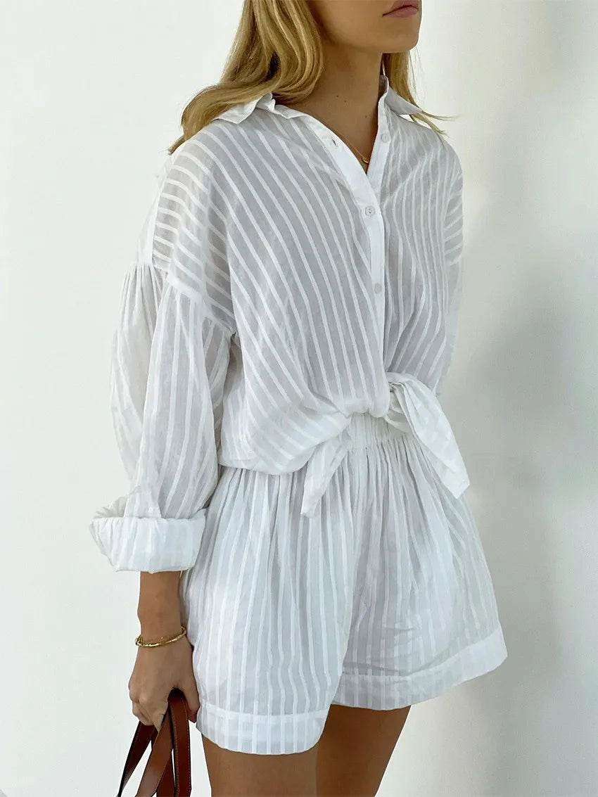 Stripe Cotton Shorts Set - P12 Hub Europe