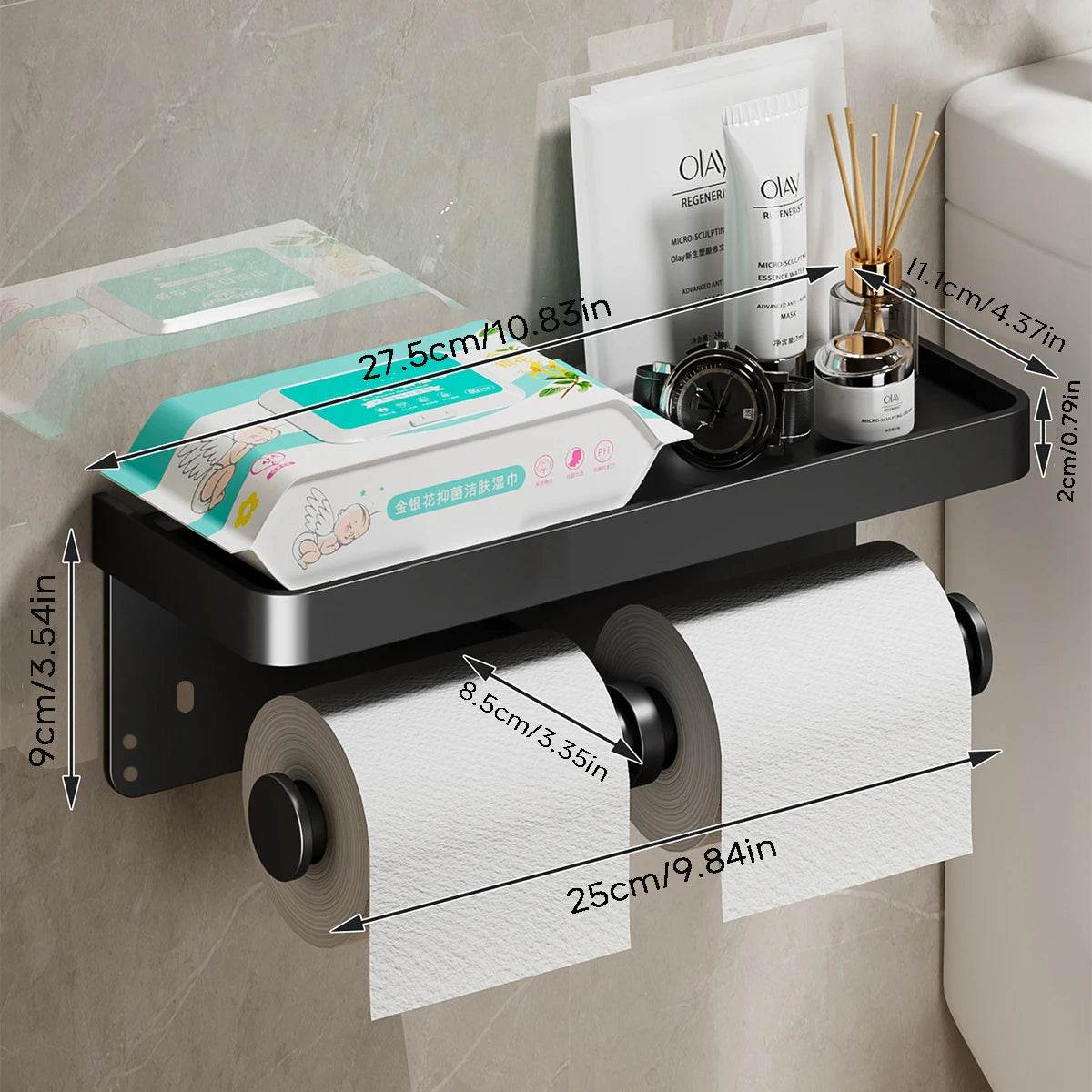 Toilet Paper Holder Wall-Mounted Aluminum Alloy Toilet Paper Holder Tissue Rack Bathroom Tissue Holder Bathroom Accessories - P12 Hub Europe