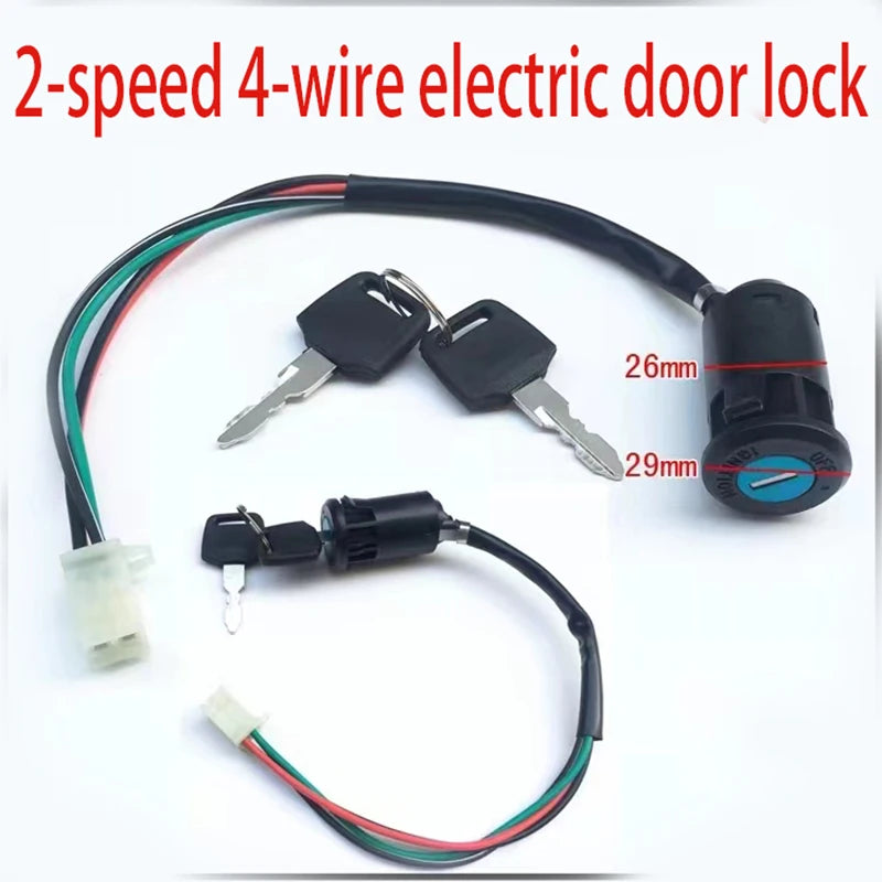 Motorcycle Electric Universal 4 Pin wire ignition key switch For 50cc 110cc 125cc 150cc 250cc ATV QUAD Dirt Bike Accessories