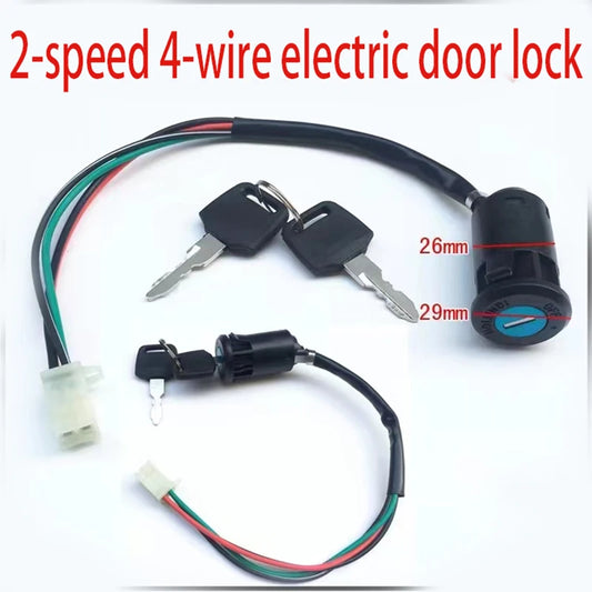 Motorcycle Electric Universal 4 Pin wire ignition key switch For 50cc 110cc 125cc 150cc 250cc ATV QUAD Dirt Bike Accessories