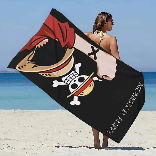 Anime One PIECES Luffys Gear 5 Beach Towel Microfiber Sand Free Quick Dry Pool Towels Gift for Women Travel Gym Shower Camping - P12 Hub Europe