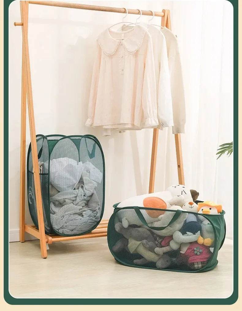 Durable Collapsible Mesh Laundry Hamper - P12 Hub Europe
