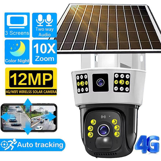 Solar Camera PTZ 4G/WiFi 12MP 6K, 10x Zoom, Color Night - P12 Hub Europe