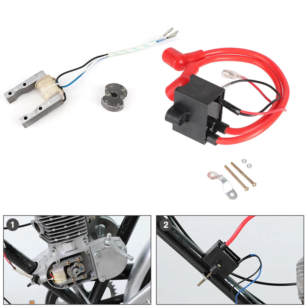 High Performance CDI Ignition Coil Replacement for 49cc - 50cc 60cc 66cc 80cc 2-stroke Engine Motor Motorized Bicycle Bike With