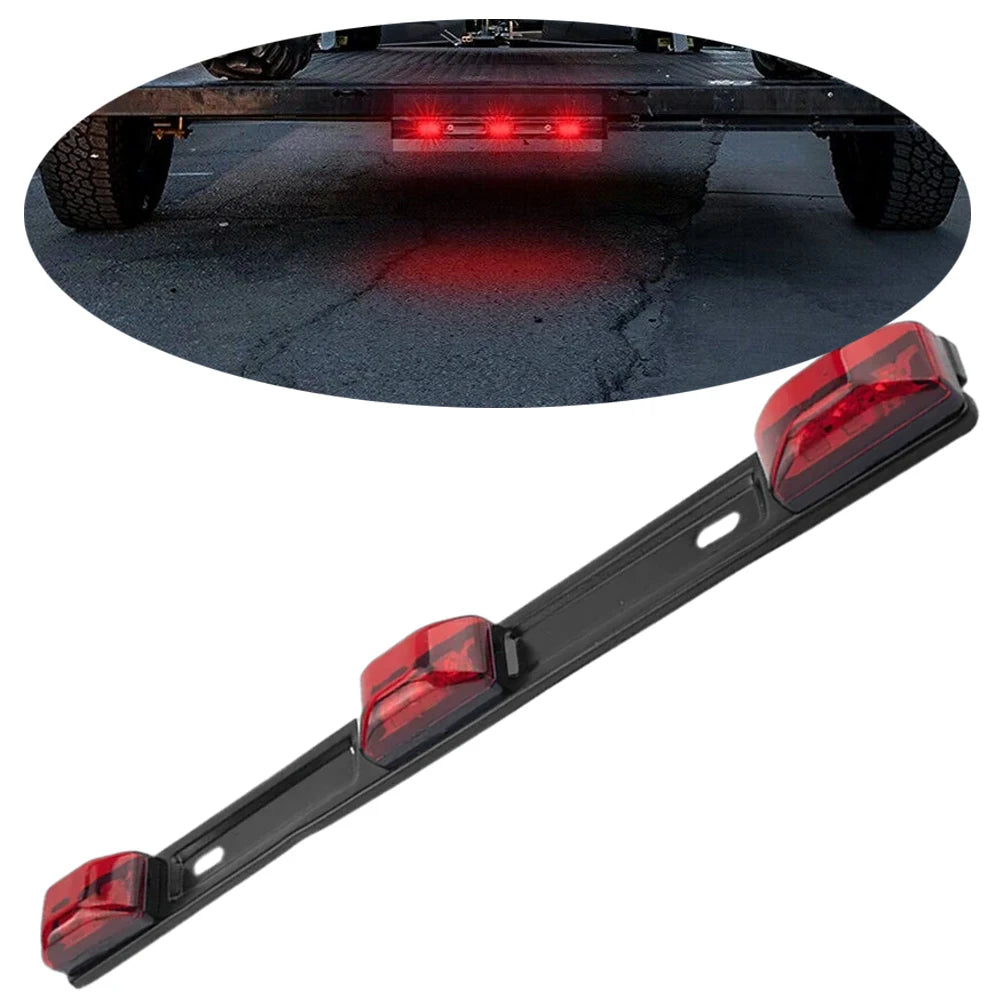 15" 9LED Stainless Truck Trailer ID Bar Light Rear Red LED Marker Clearance Lights 12V Car Styling Accessories
