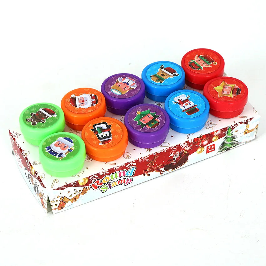 10pcs Assorted Stamps Self-ink Stamps Children Stamps Face Seal Scrapbooking DIY Painting Photo Album Decor for Kids