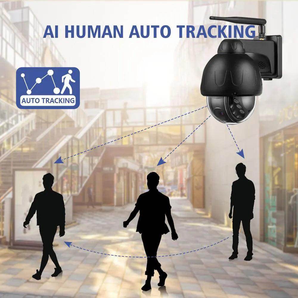 Outdoor PTZ IP Camera 8MP 4K AI Track, Audio, Night - P12 Hub Europe