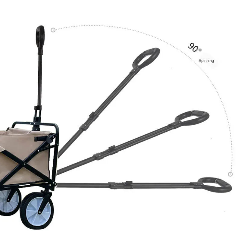 Mountainhiker Outdoor Camping Folding Cart Picnic Adjustable Trolley Pull-Cart Shopping Cart Equipment Tool