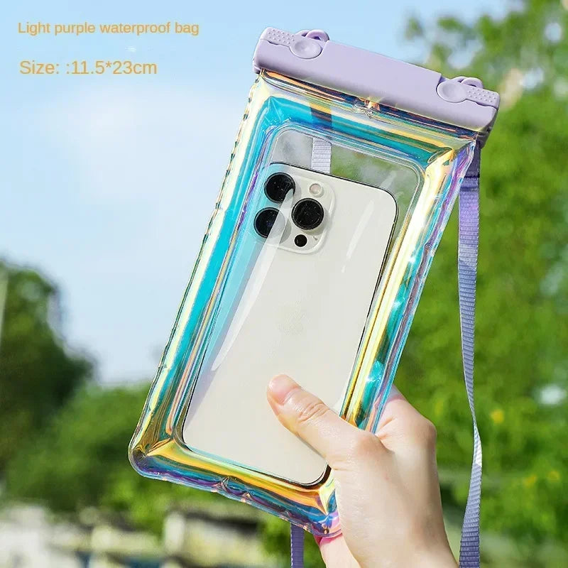 1/5PCS Mobile Phone Waterproof Bag With Touch Screen, Swimming Specific Water Park, Drifting Laser Phone Storage Bag, Phone Case
