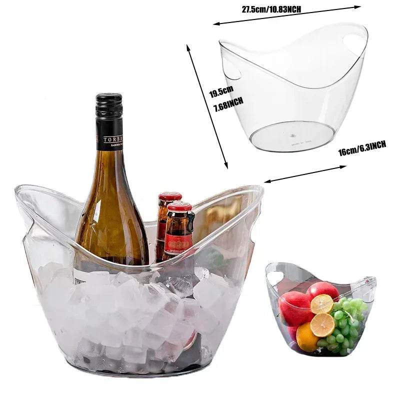 Hot Transparent Ice Cube Storage Bucket Beer Wine Bucket Bar Ice Bucket Container Champagne Can Wine Champagne Beer Chiller - P12 Hub Europe