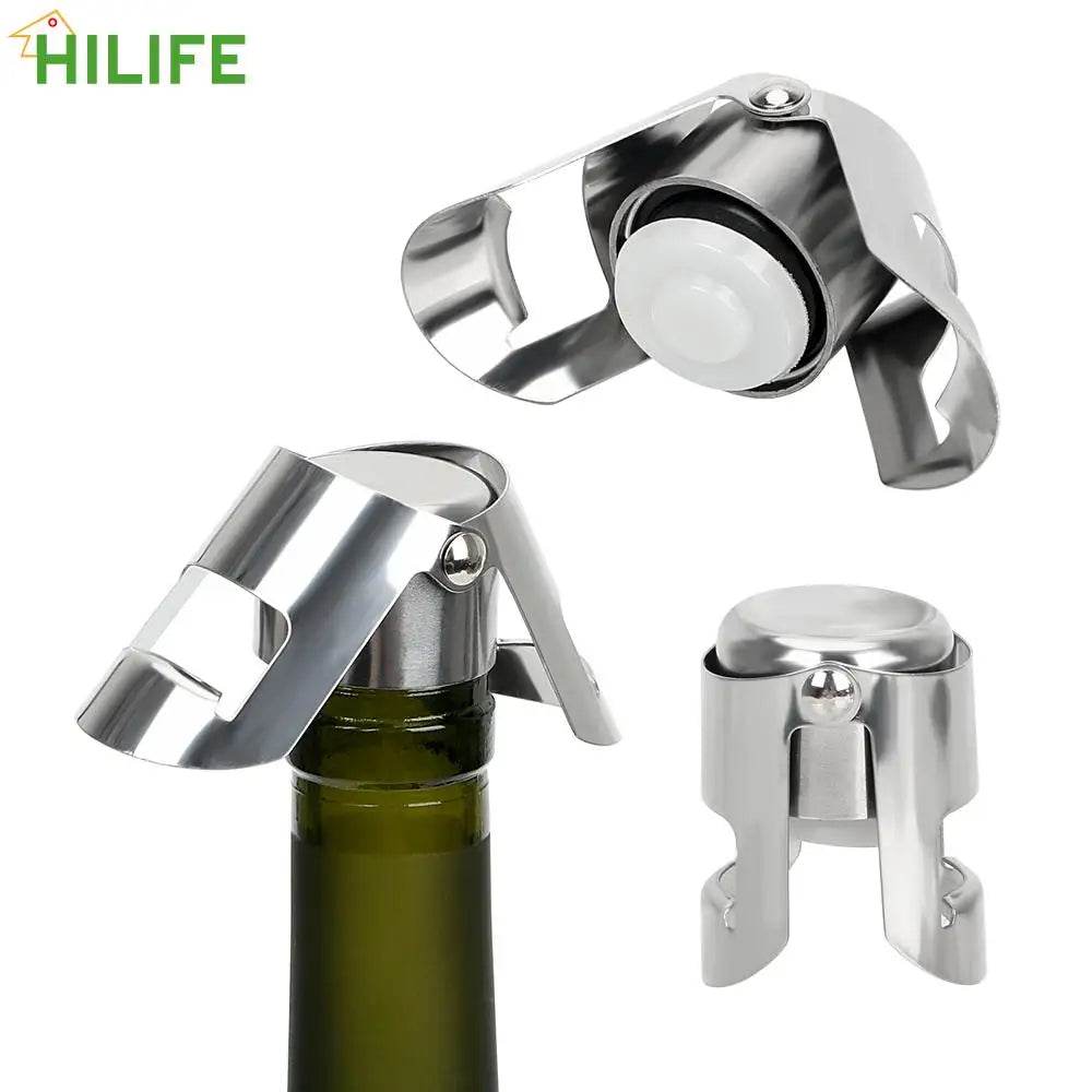 Wine Bottle Stopper Wine Beer Bottle Cork Plug Stainless Steel Champagne Sparkling stopper Bar Tools 1PC Sealing Bottle Cap - P12 Hub Europe