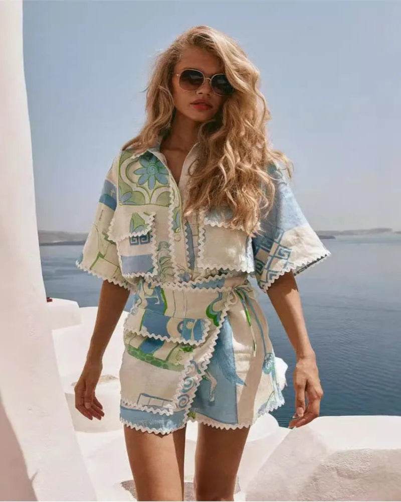 Fashion Printed Ruffle Skirt Set - P12 Hub Europe