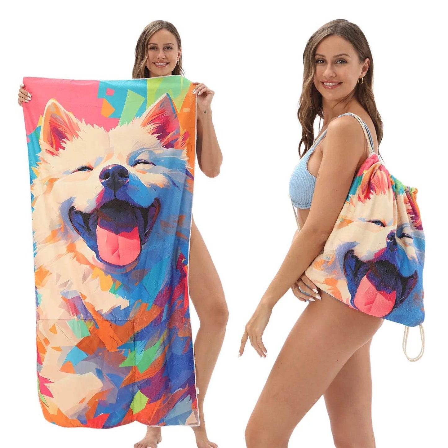 2-in-1 Foldable Beach Towel Sports Cooling Travel Towel Quick Drying Large Absorbent Bath Beach Jewelry for Picnic Sunbath Surf - P12 Hub Europe
