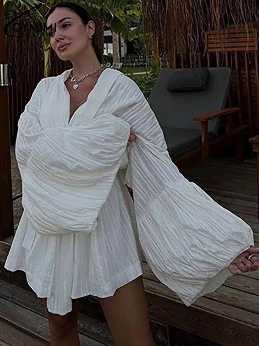 Oymimi White Puff Sleeve Shorts - P12 Hub Europe