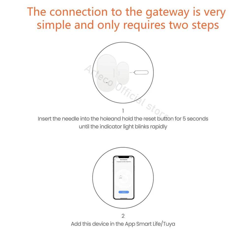Sensor Tuya Zigbee Door Smart - P12 Hub Europe